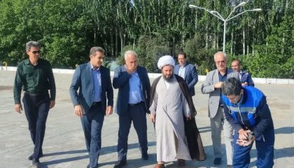 بازدید امام جمعه شهرستان خوی با همراهی فرماندار خوی از شرکت آب و فاضلاب در هفته صرفه‌جویی