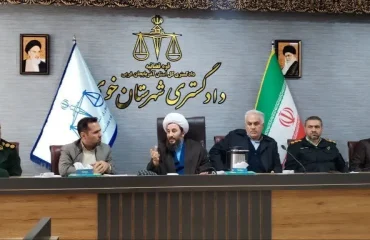 جلسه هماهنگی برگزاری شانزدهمین سالگرد شهادت شهید والامقام حاجی قلیزاده، دادستان فقید و انقلابی شهرستان خوی با حضور امام جمعه شهرستان خوی در محل سالن جلسات دادگستری خوی